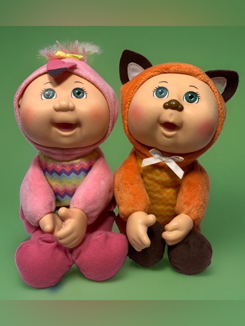 Lot of 2 Canbage Patch Kids Cuties Friends Beau Fox and CiCi Flamingo
